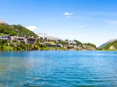 The village of Saint Moritz in the sunshine. 